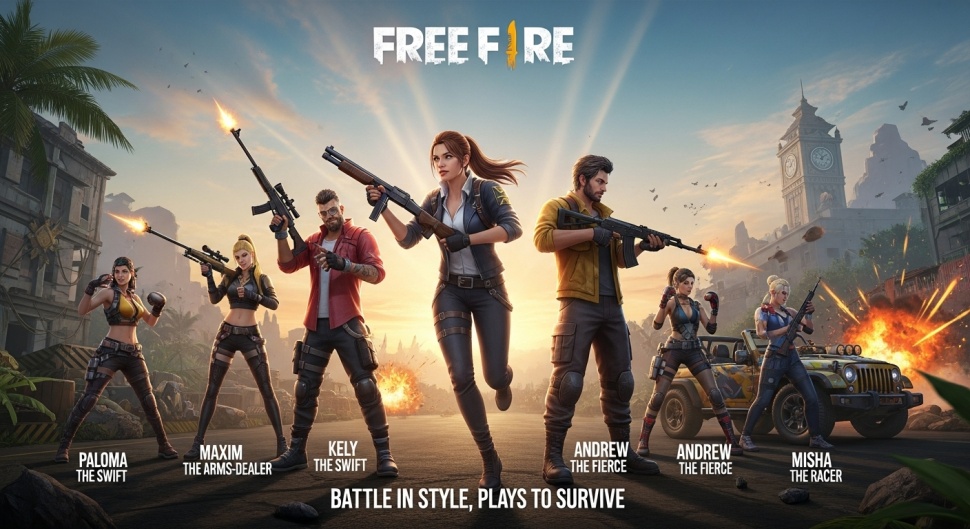 Ilustrasi poster Free Fire (Google Studio AI)