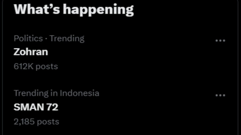 SMAN 72 trending di X. (ist)