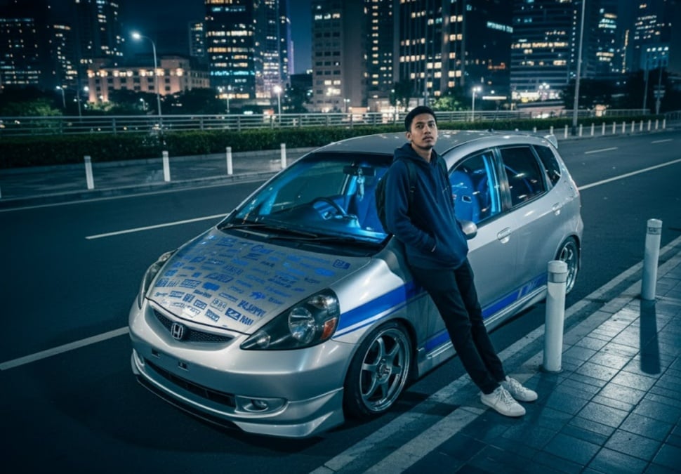 Ilustrasi Honda Jazz GD3 versi modifikasi. (Gemini AI, Rezza Rachmanta)