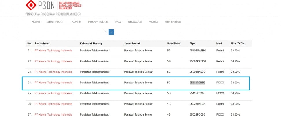 POCO M8 5G lolos sertifikasi TKDN. (P3DN Kemenperin)
