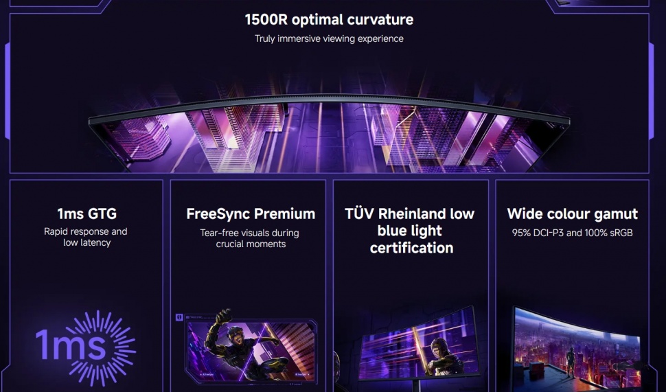 Spesifikasi Xiaomi Curved Gaming Monitor G34WQI. (Xiaomi)