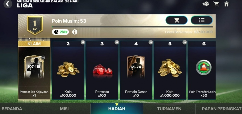 Ilustrasi Reward Liga di FC Mobile. (Suara.com/ Rezza Rachmanta)