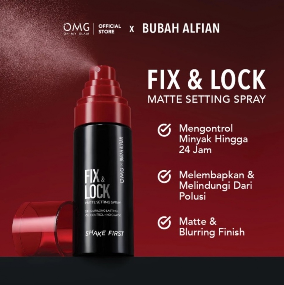 OMG OH MY GLAM Fix & Lock Matte Setting Spray (Shopee)