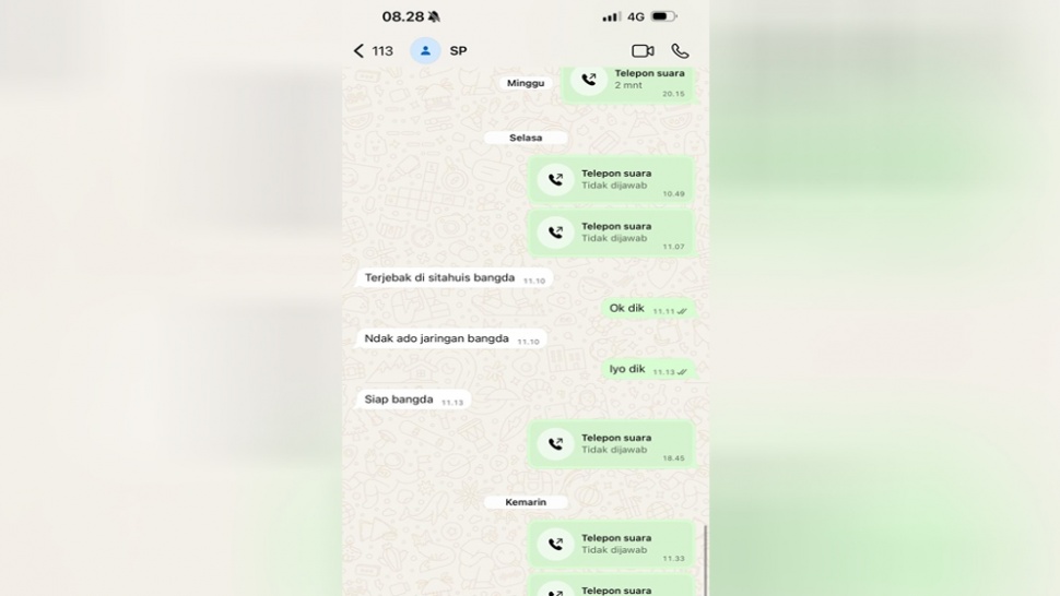 Tangkapan layar percakapan. [Ist]