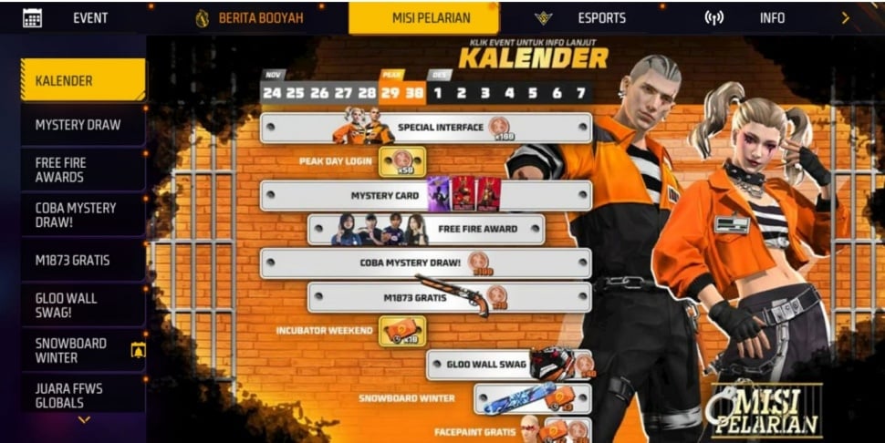 Kalender event FF 24 November hingga 7 Desember 2025. (ist)