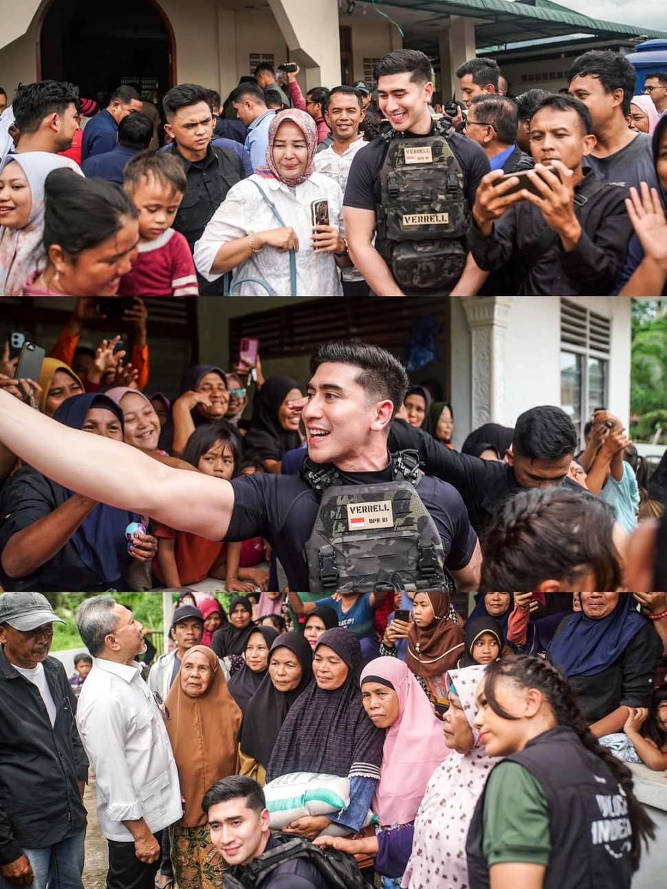 Verrell Bramasta terjun langsung dan membantu warga di lokasi bencana di Sumatera Utara. [Instagram]