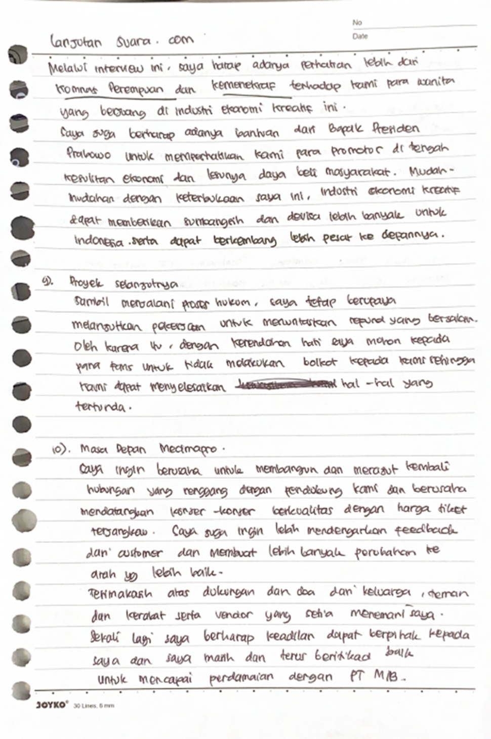 Wawancara Direktur Mecimapro, Melani Fransiska soal kasus dana konser TWICE dan refund Day6 [Suara.com]