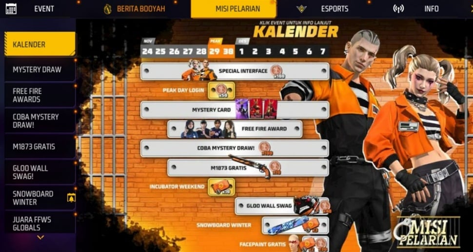 Kalender Free Fire Desember 2025. (ist)