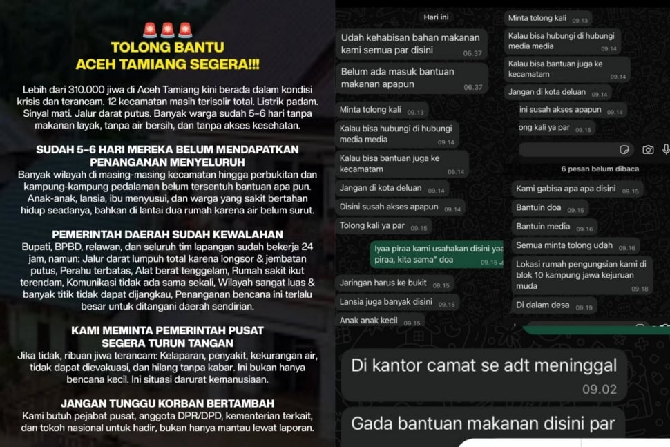 Aceh Tamiang Masih Terisolasi, Netizen di Media Sosial Ramai-Ramai Minta Pertolongan! (Dok. Instagram)