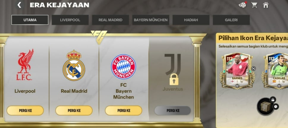 Hadiah Glorious Eras FC Mobile. (Suara.com/ Rezza Rachmanta)