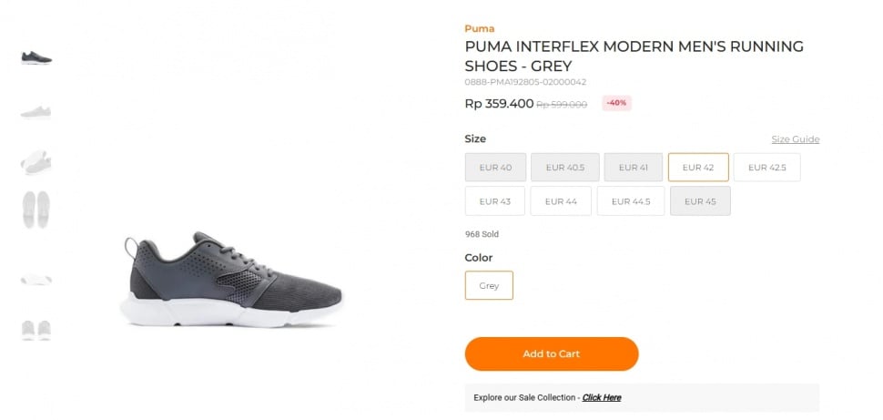 Sepatu Puma Rp 300 ribuan. Ilustrasi: Puma Interflex Modern. (Sports Station)