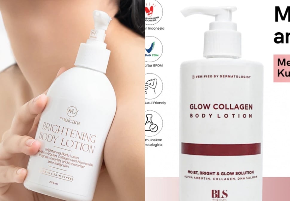 Rekomendasi body lotion kolagen. (Shopee)