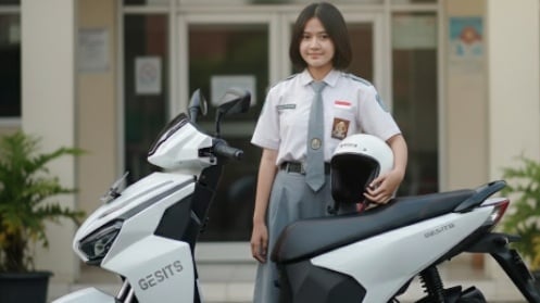 Gesits G1, salah satu motor listrik yang cocok buat pelajar. (Google Gemini Studios).