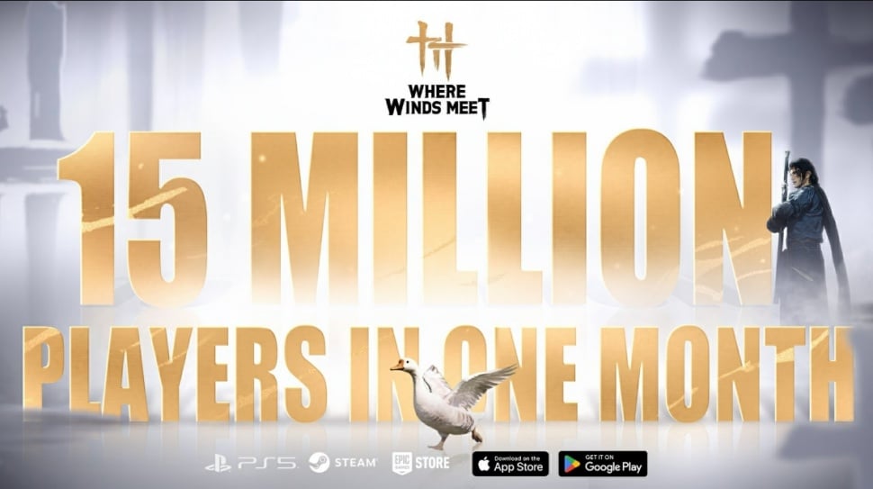 Game Where Winds Meet raih 15 juta player dalam sebulan. (X)