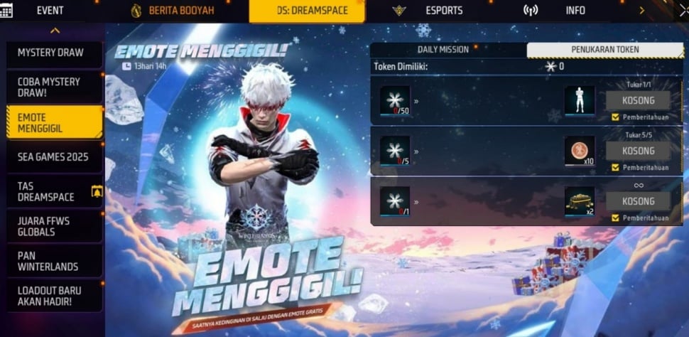 Emote Menggigil di Free Fire. (ist)