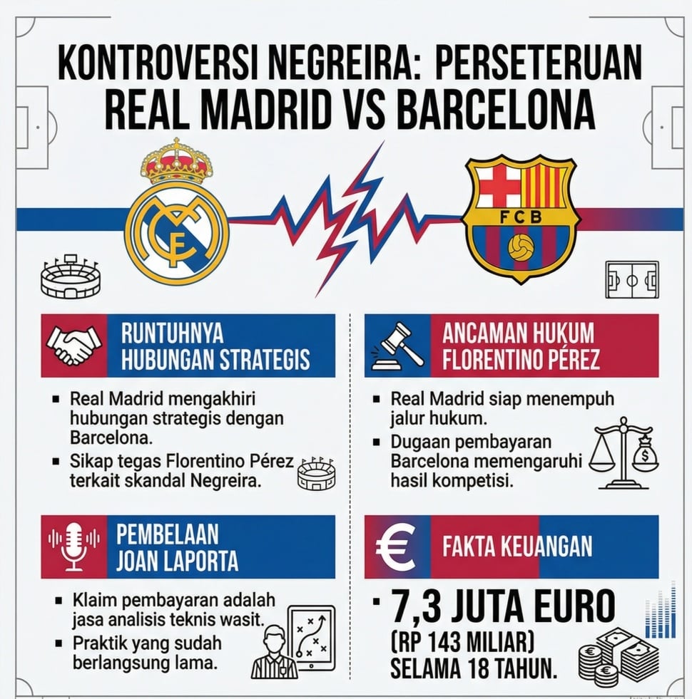Joan Laporta Akui Bayar Wasit, Real Madrid Putus Hubungan dengan Barcelona [Suara.com]