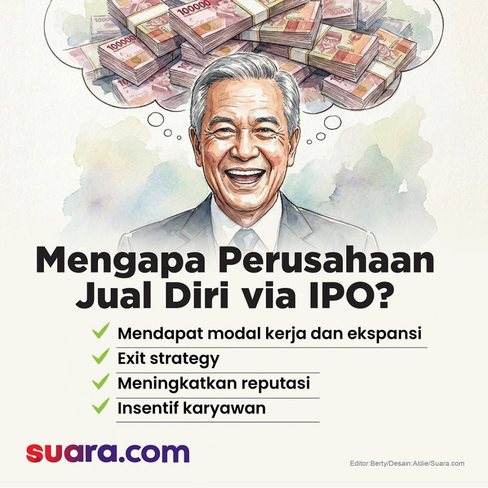 Mengapai perusahaan-perusahaa menawarkan sebagian kepemilikan kepada publik lewat IPO? [Suara.com/Aldie]