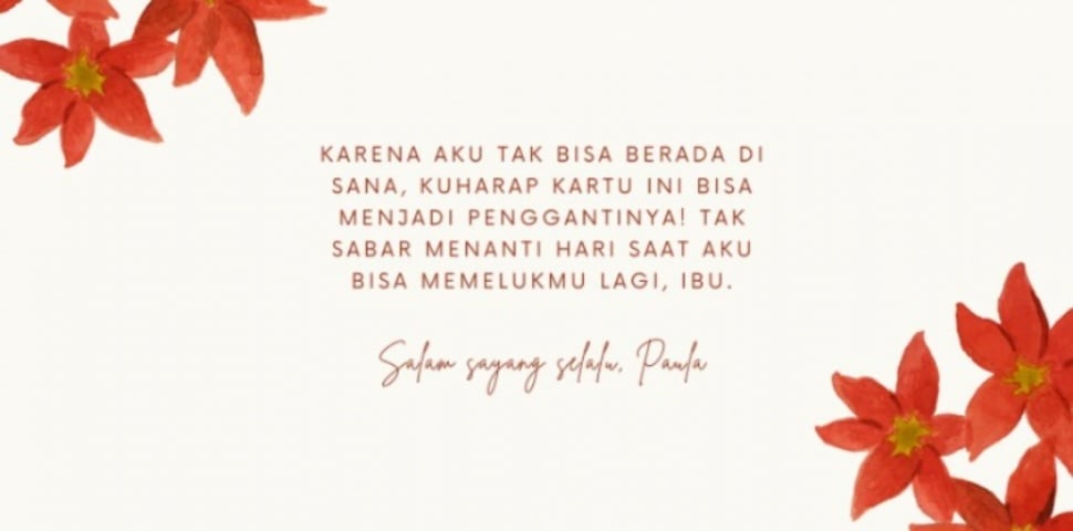 Ilustrasi kartu ucapan selamat Hari Ibu 2025 [Canva]