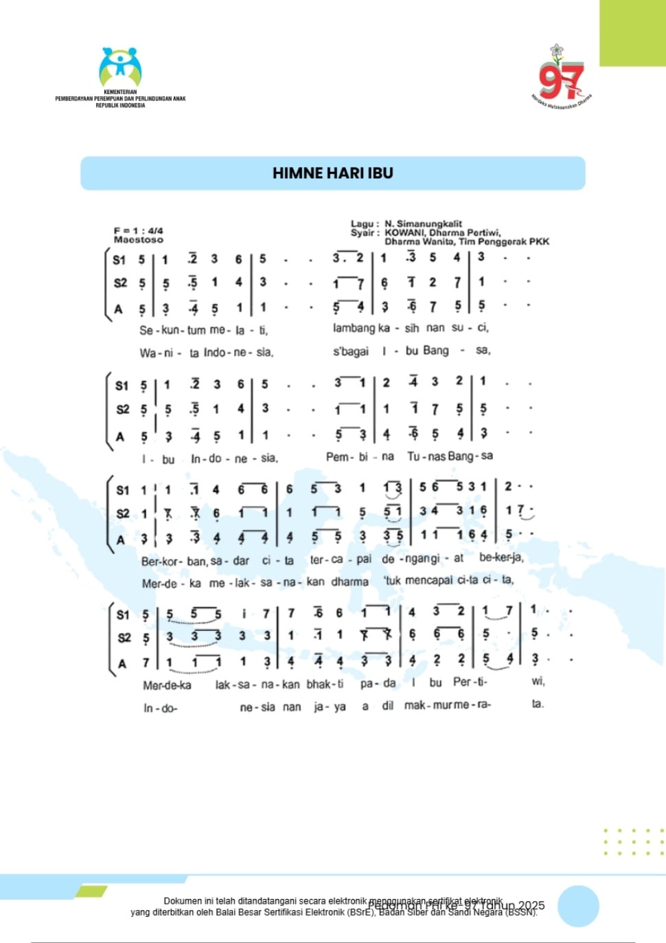 Lirik Himne Hari Ibu [KemenPPA]