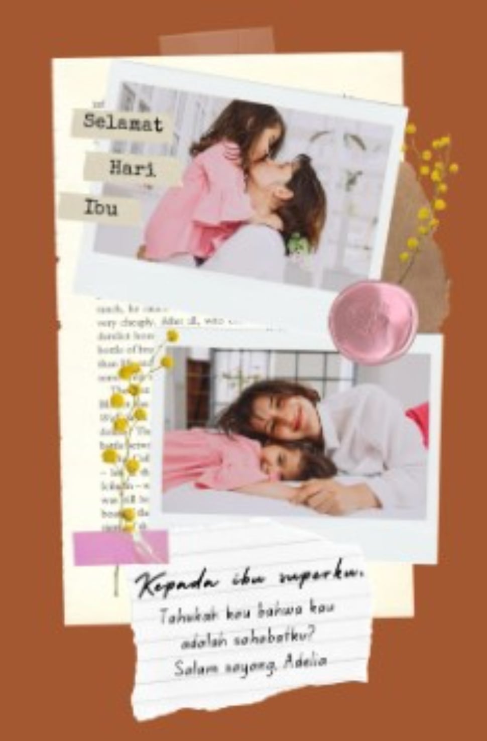 Ilustrasi kartu ucapan selamat Hari Ibu 2025 [Canva]