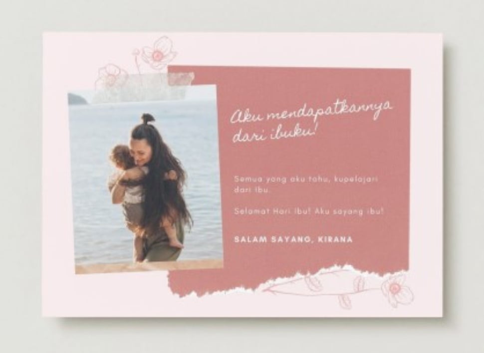 Ilustrasi kartu ucapan selamat Hari Ibu 2025 [Canva]
