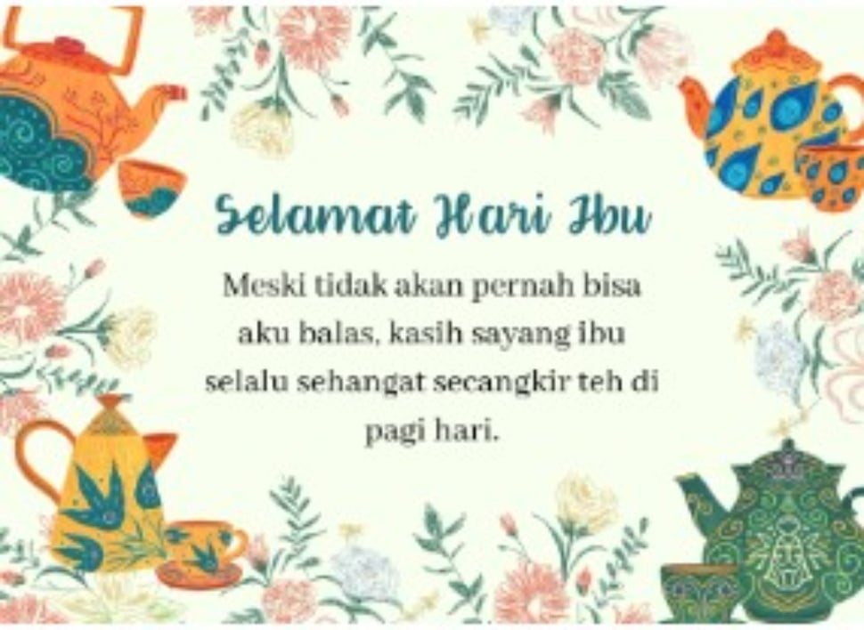 Ilustrasi kartu ucapan selamat Hari Ibu 2025 [Canva]