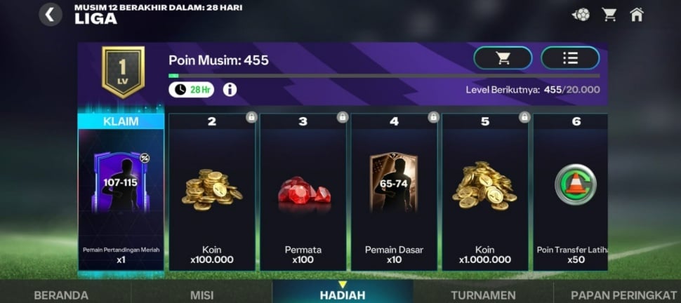 Hadiah FC Mobile. (Suara.com/ Rezza Rachmanta)