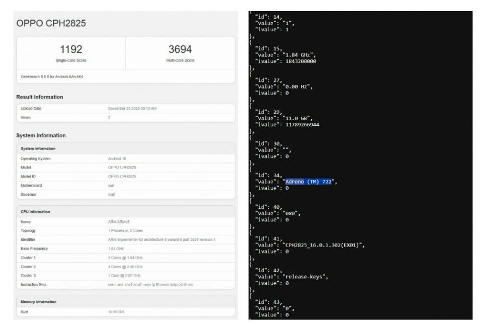 Oppo Reno 15 Global muncul di benchmark. (Geekbench)