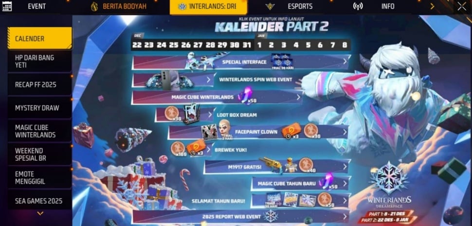 Kalender Free Fire. (ist)