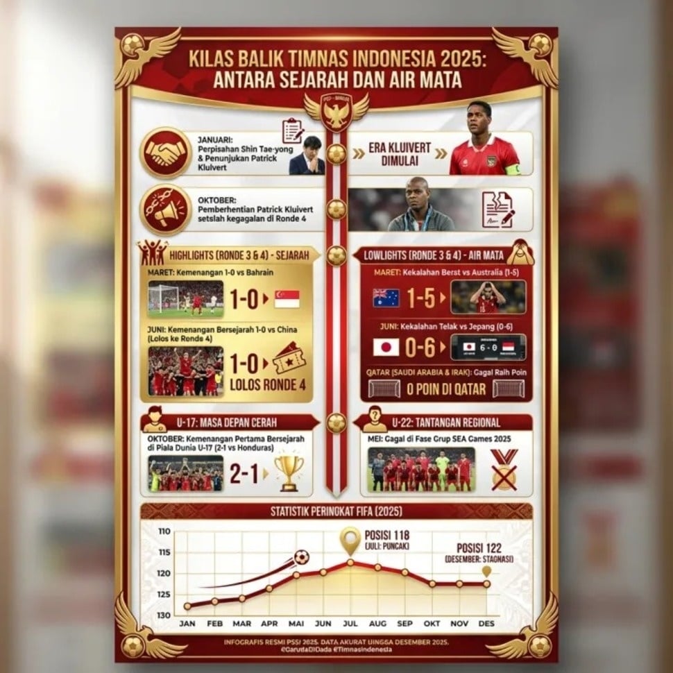 Tragedi dan Takdir: Kilas Balik Setahun Roller Coaster Timnas Indonesia Sepanjang 2025 [Suara.com]