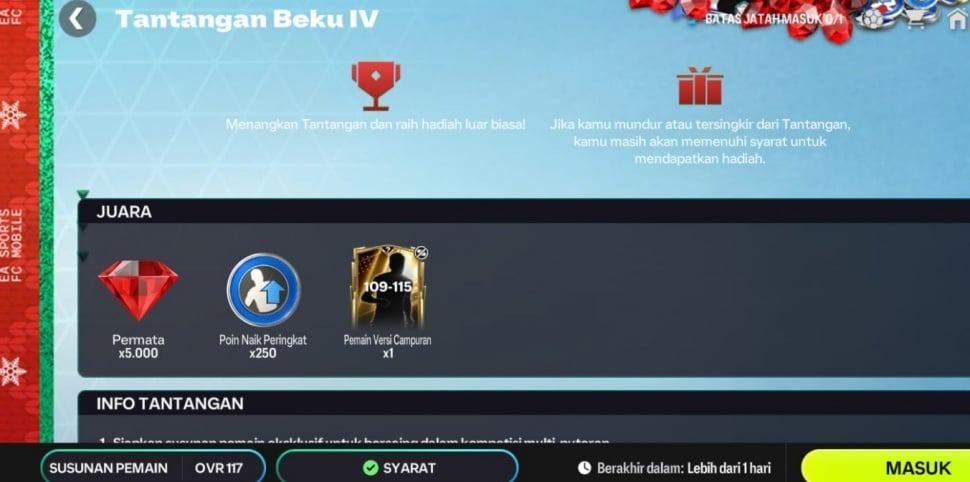 Tantangan Beku FC Mobile. (Suara.com/ Rezza Rachmanta)