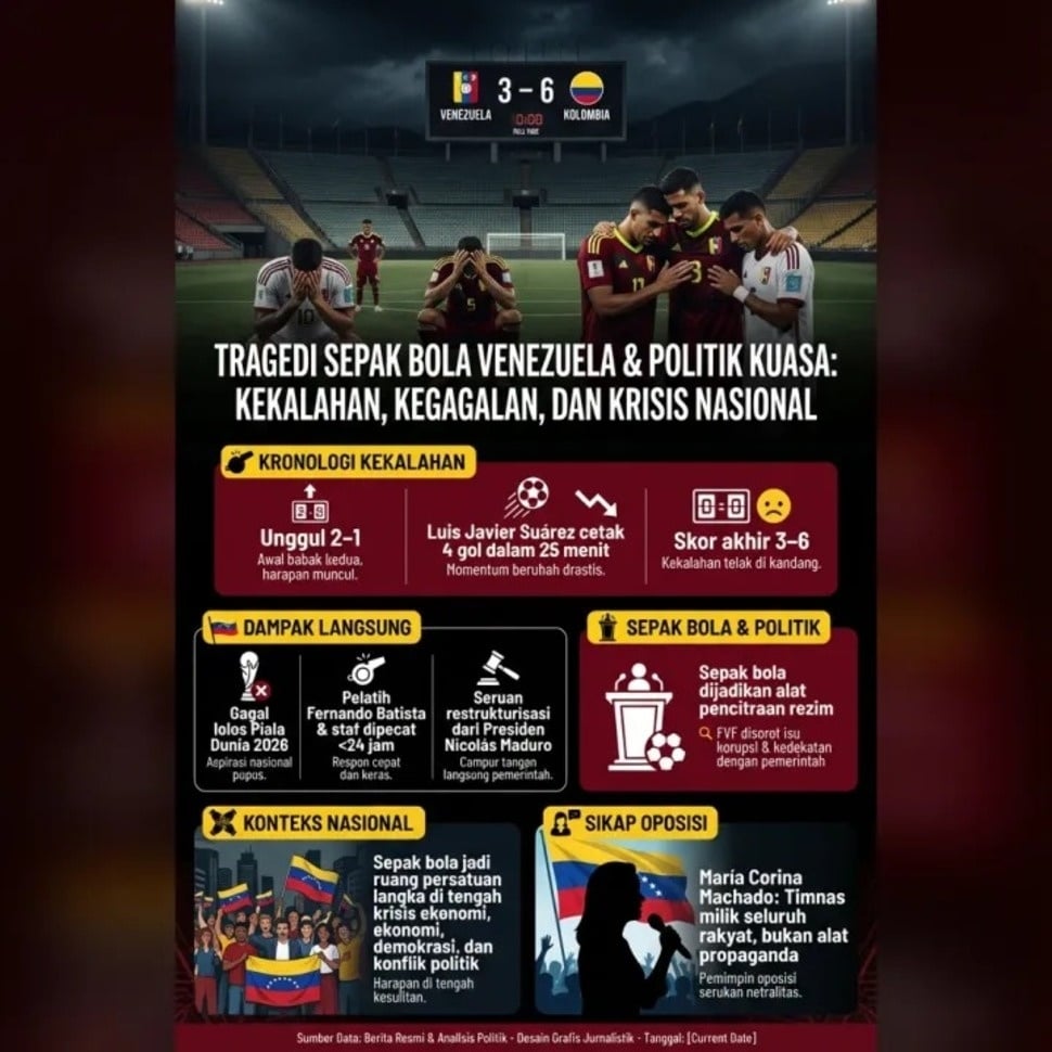 Kisah Tragis Timnas Venezuela: Kalah, Dirombak, dan Dipolitisasi [Suara.com]