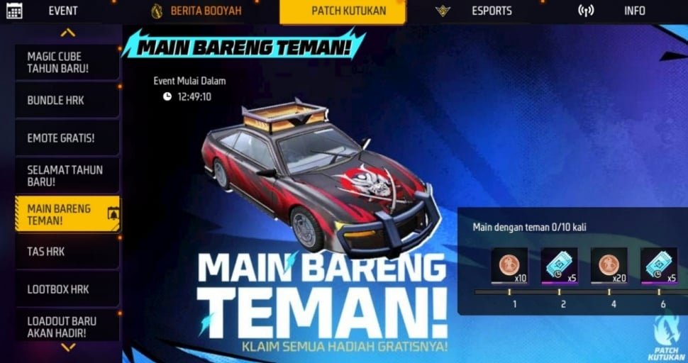 Reward Patch Kutukan. (ist)