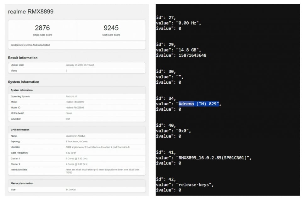 Realme Neo 8 muncul di Geekbench. (Gizmochina)