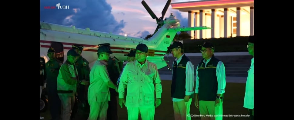 Presiden Prabowo Subianto kunjungi Ibu Kota Nusantara (IKN), Penajam Paser Utara, Kalimantan Timur, pada Senin (12/1/2026) sore. [Bidik layar/Novian]