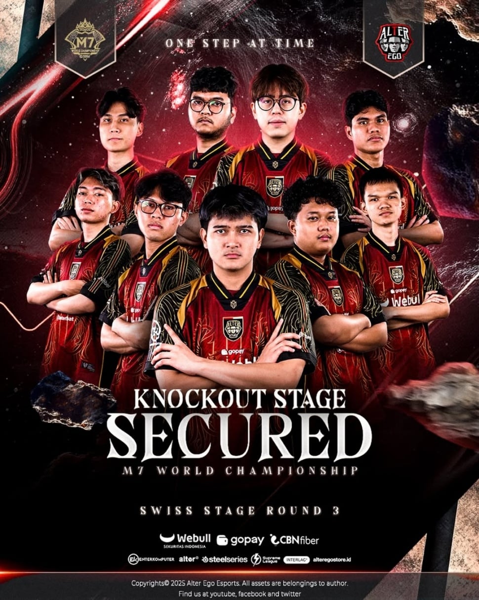 Alter Ego lolos ke fase Knockout M7 Mobile Legends. (Instagram)