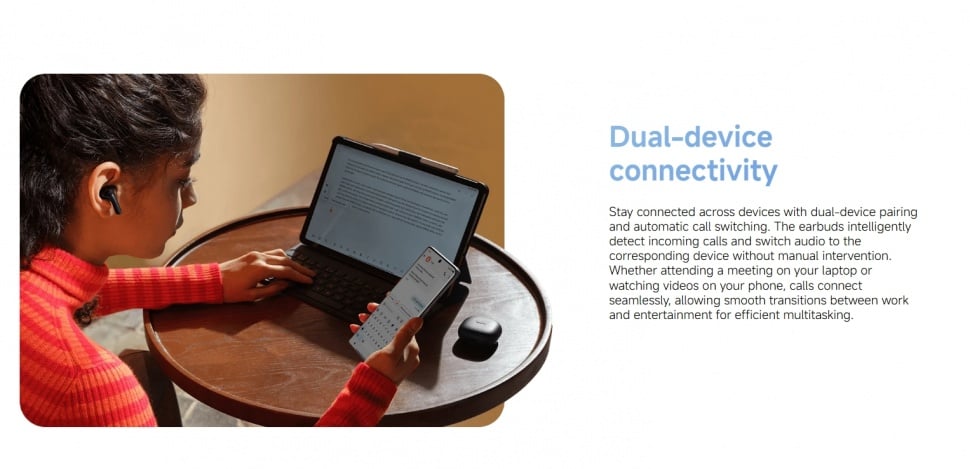 Redmi Buds 8 Lite bisa terhubung ke dua perangkat. (Xiaomi Global)
