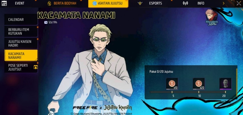 Kacamata Kento Nanami. (ist)