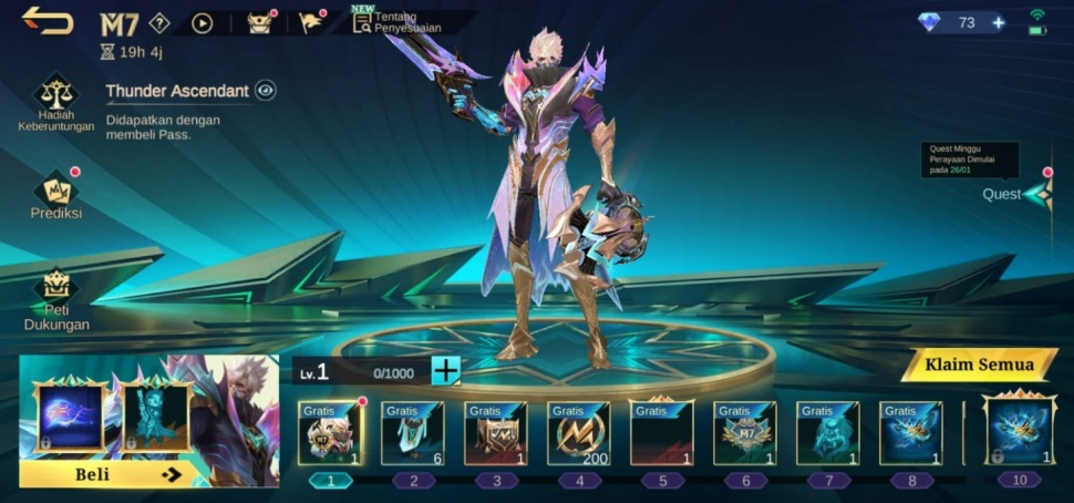 Hadiah M7 di Mobile Legends. (Suara.com/ Rezza Rachmanta)