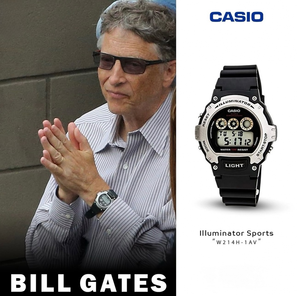 Bill Gates pakai Casio Illuminator W214H-1AV (ig/galery.jam.tangan)