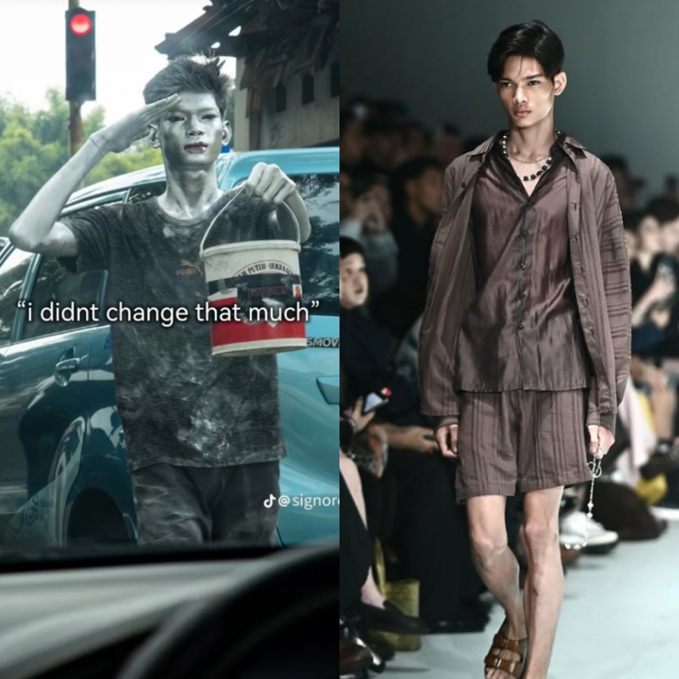Sosok Michael O atau Mike Octavian, si Manusia Silver yang jadi Model [Instagram]