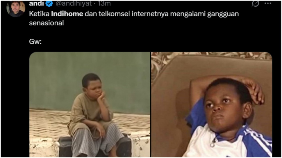 Meme Indihome gangguan. (X)