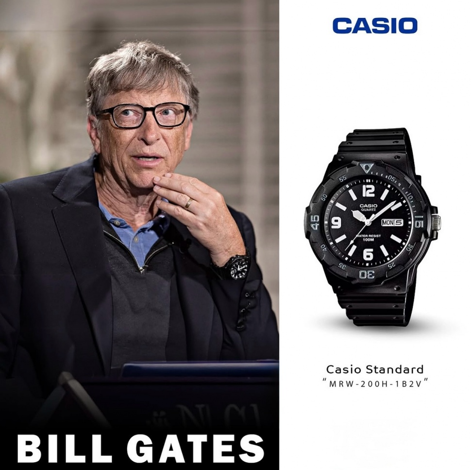 Bill Gates pakai Casio MRW-200H-1B2V (ig/galery.jam.tangan)