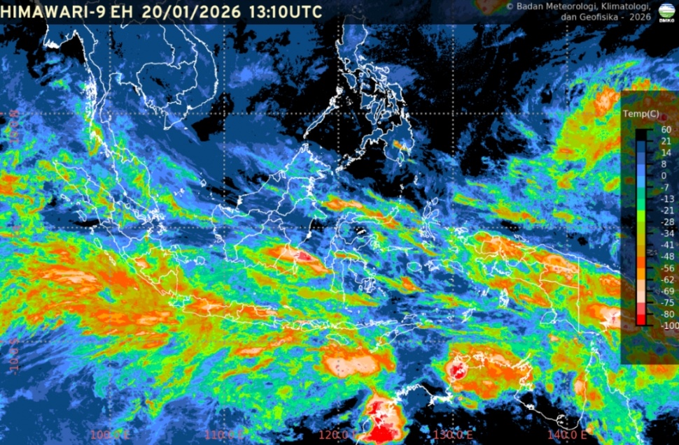 Peningkatan curah hujan terjadi menjelang akhir Januari 2026. (BMKG)