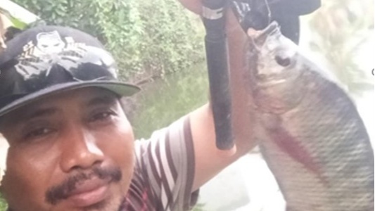 Foto: Strike tak terduga ikan mujair (Dok. Pribadi)