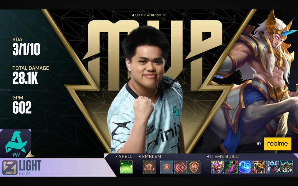 Aurora Light menjadi MVP di game pertama Aurora vs Alter Ego. (ist)