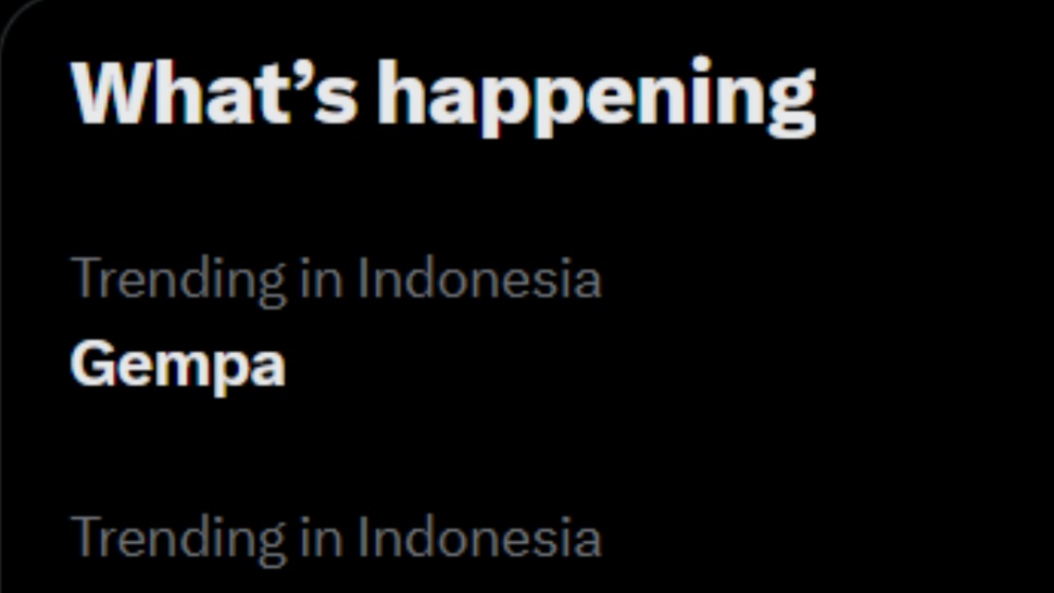 Gempa trending di X. (ist)