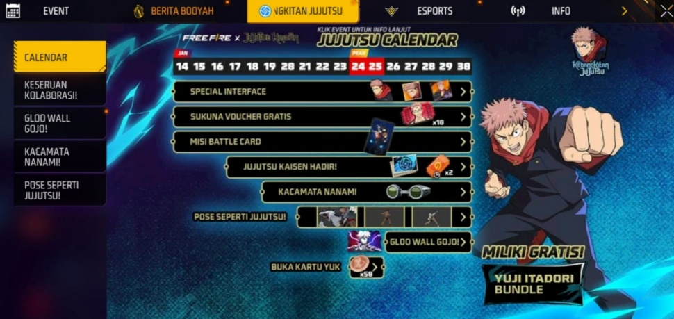 Kalender Free Fire. (ist)