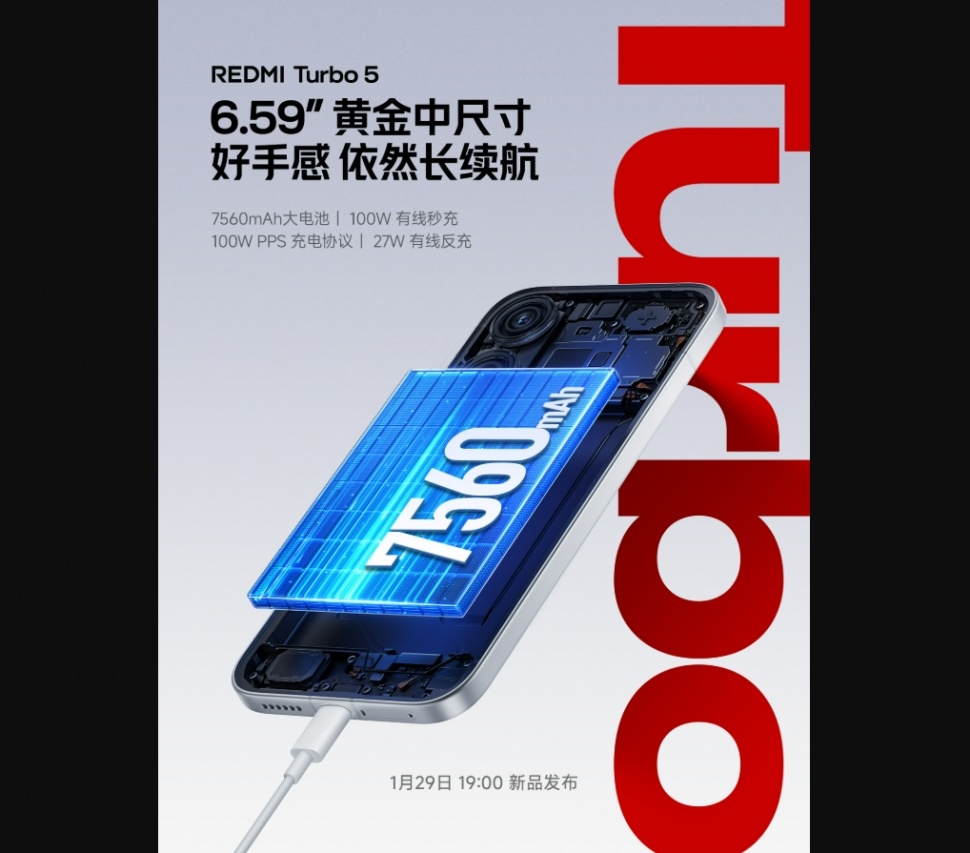 Teaser Redmi Turbo 5. (Weibo)