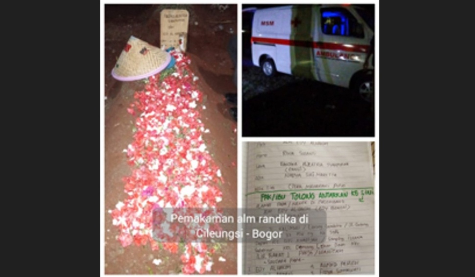 Pemakaman almarhum Randika di Cileungsi - Bogor. (Dok: Kemensos)